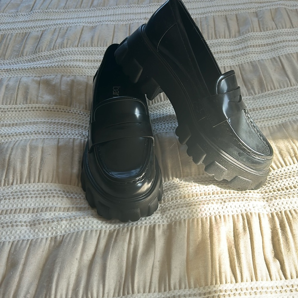 Chunky black loafers sz 7